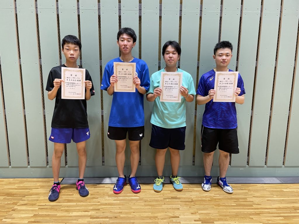2021秋季大会ジュニア男子シングルス入賞者