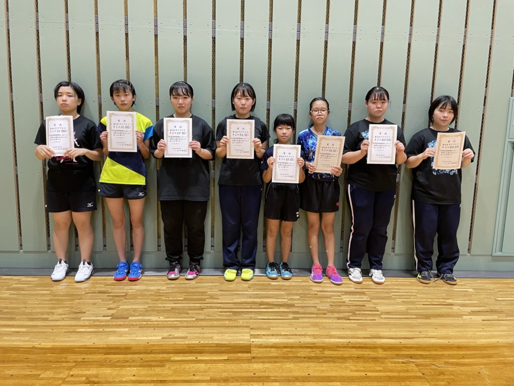 2021秋季大会女子ダブルス入賞者