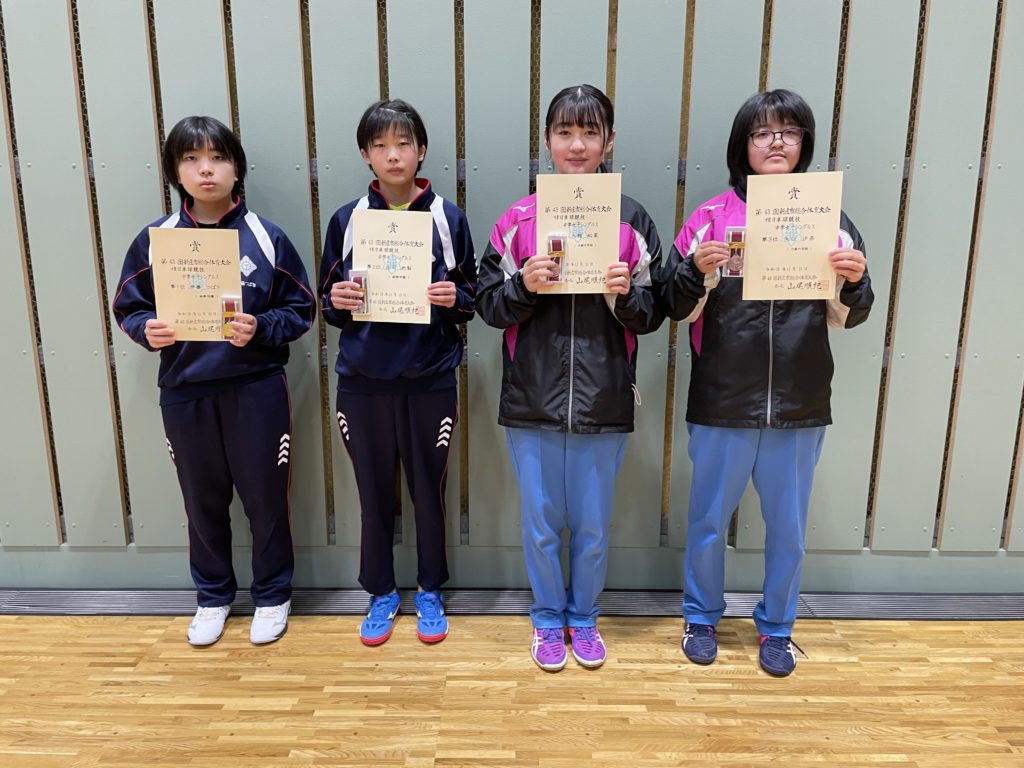 2021市総体中学女子シングルス入賞者