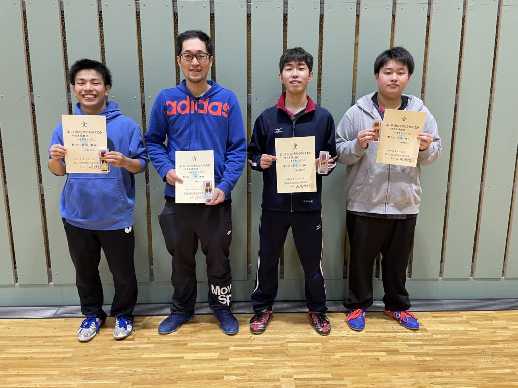 2021市総体一般男子シングルス入賞者