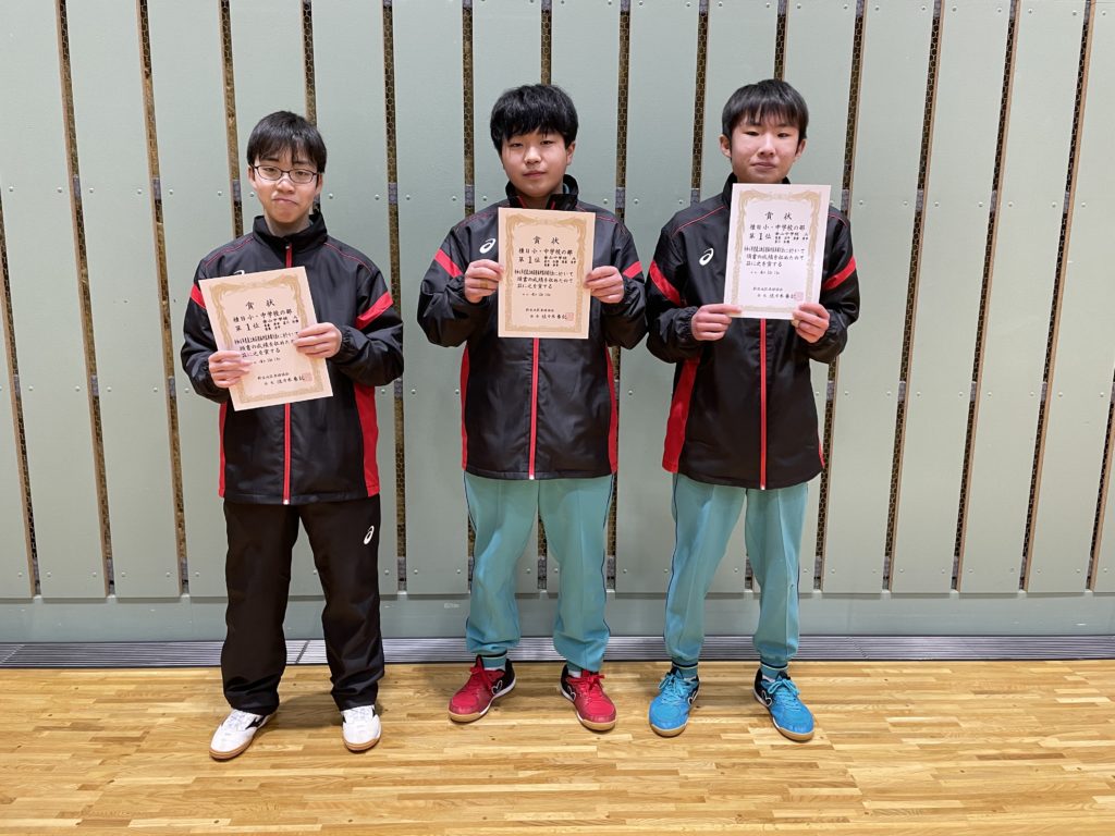 2022最上地区団体対抗卓球大会_小・中学生_優勝