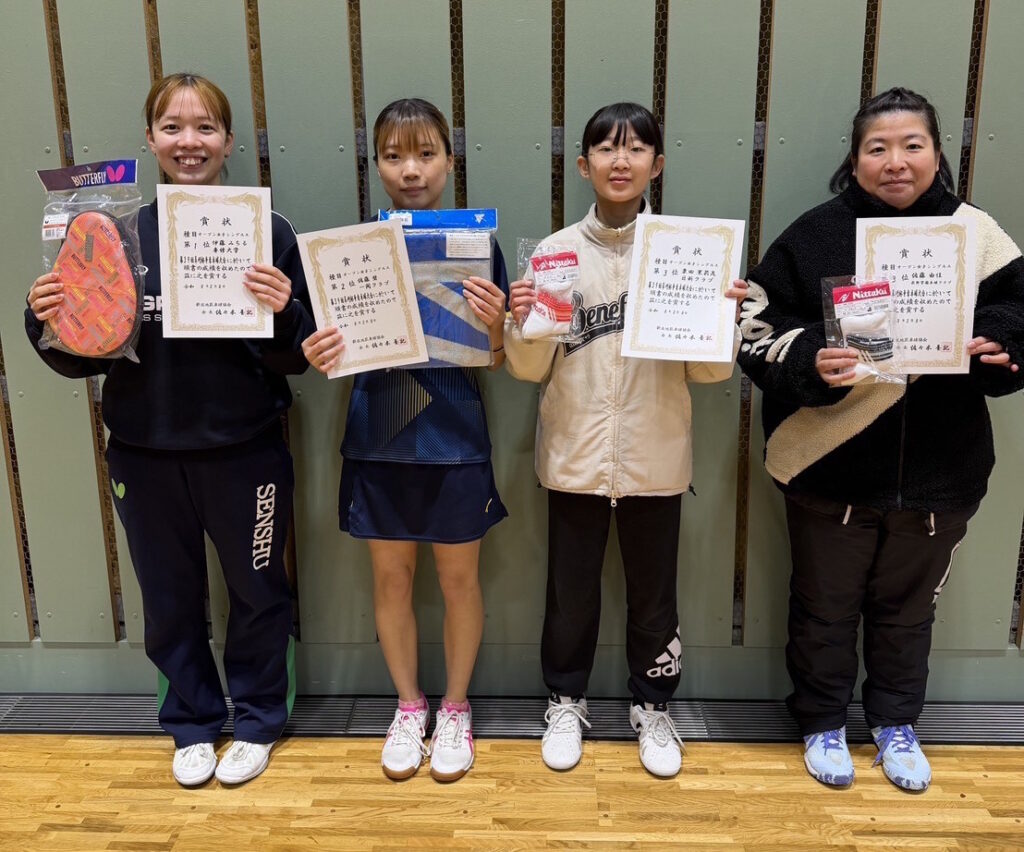 2025年度_草刈杯_オープン女子入賞者